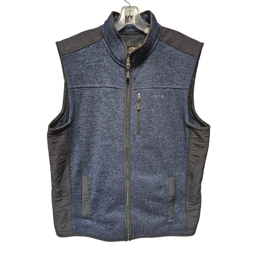 Orvis Mens XL Vest Fishing Full Zip Better Sweater Blue Outdoor Wear Trout Hunt